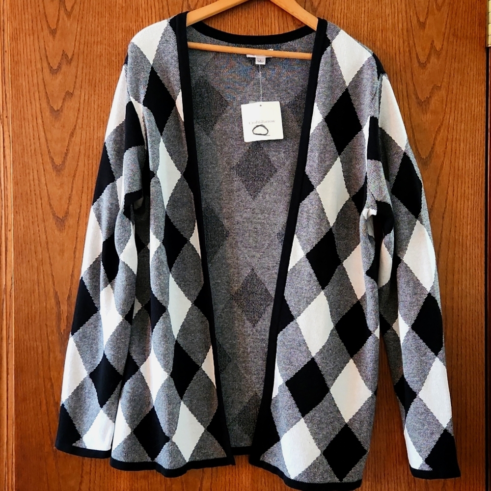 NWT Croft & Barrow Size Large (14/16) Oxford Cardigan Sweater